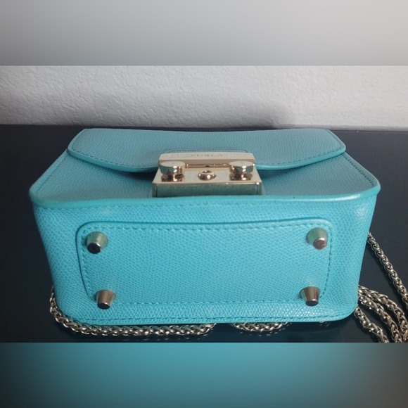 Furla Metropolis Teal Leather Mini  Crossbody Bag - Picture 10 of 15
